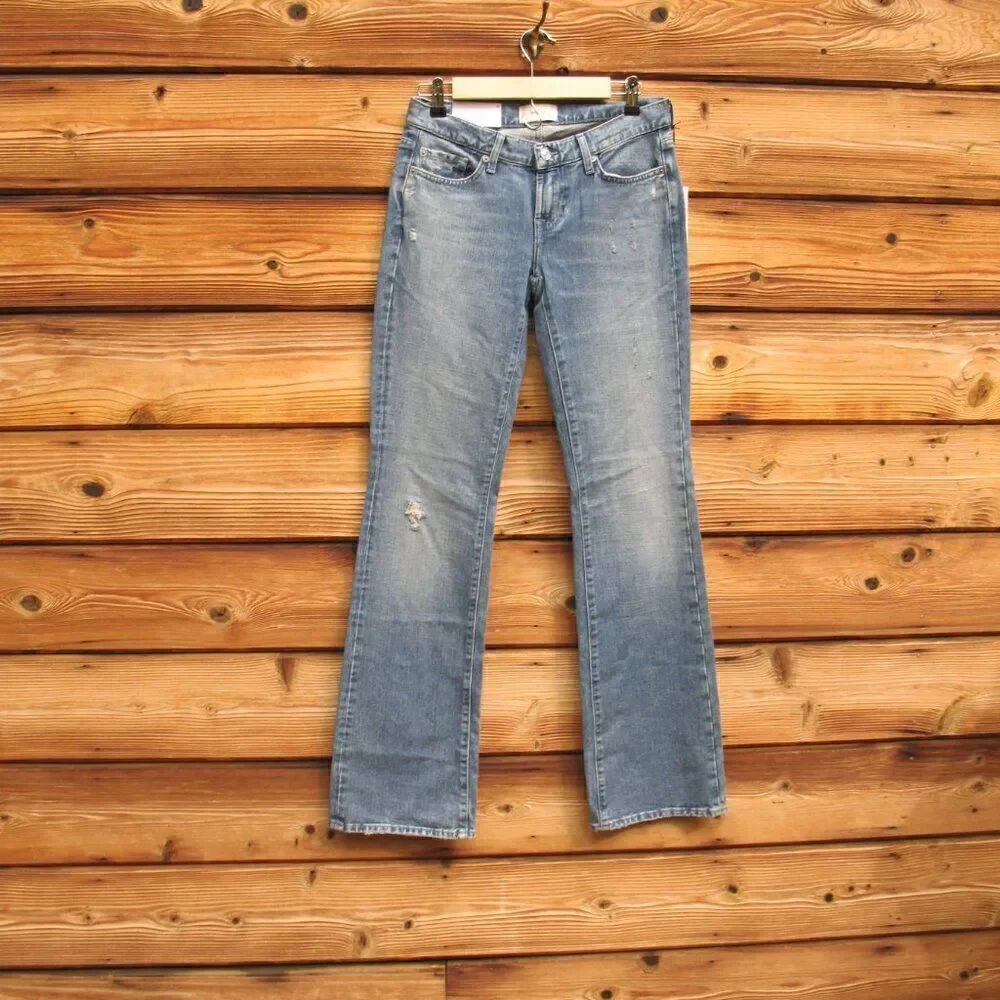NWT 7 For All Mankind Original Boot Cut Low Rise Embellished Jeans 26 X 33.5 - Picture 4 of 12